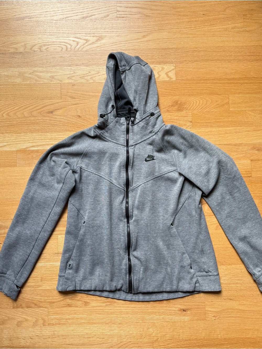 Nike Heather Gray Hooded Full-Zip Sweatshirt L